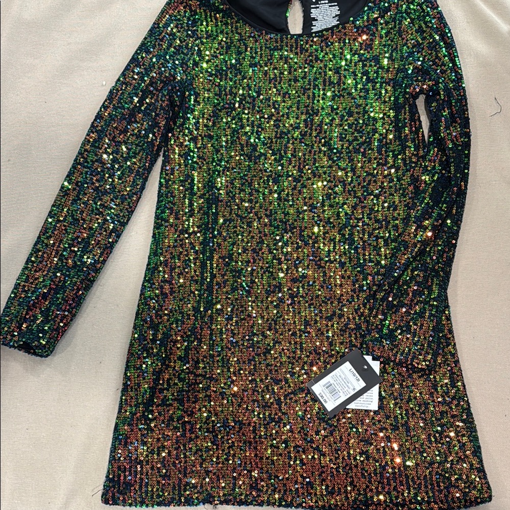 Sequin Long Sleeve Dress